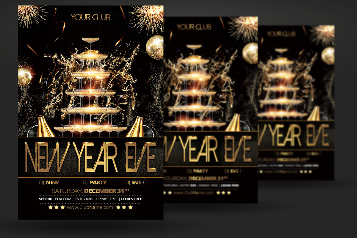 New Year's Eve Party Flyer, a Flyer Template by Artolus (Photo 2 of 5)