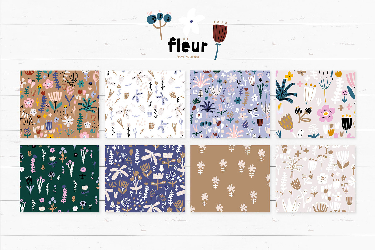 The Fleur blossom collection, a Pattern Graphic by solmariart (Photo 10 of 12)