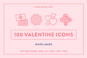 Valentines Day Line Icons