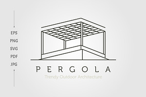 line art pergola modern vector logo, a Branding & Logo Template by lawoel
