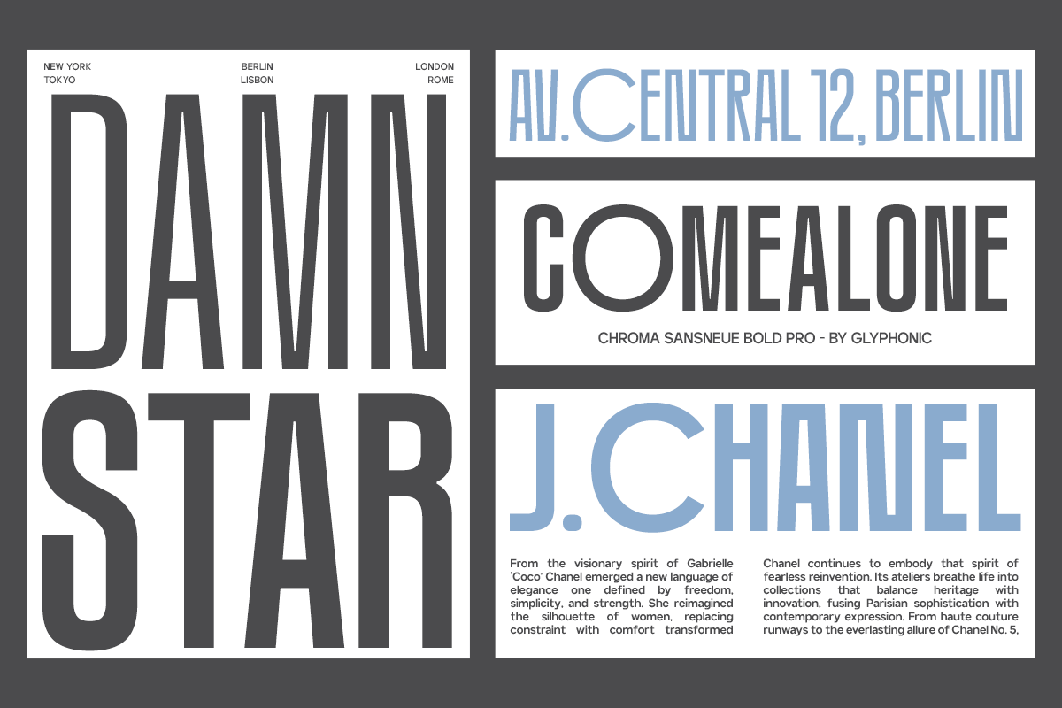 GC Chroma — Condensed Sans Family, a Sans Serif Font by Glyphonic (Photo 7 of 15)