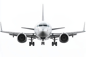 Airplane Front View Landing Gear Dow, a Transportation Photo by Pixeness Studio