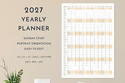 2027 Wall Planner Sunday Start P, a Stationery Template by Olga Begak Art & Design (Thumbnail 1 of 4)