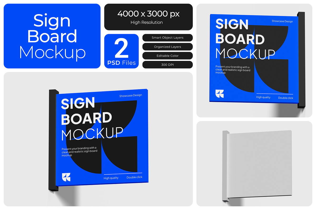Sign Board Mockup, an Advertising Mockup by Bartama Graphic (Photo 1 of 4)