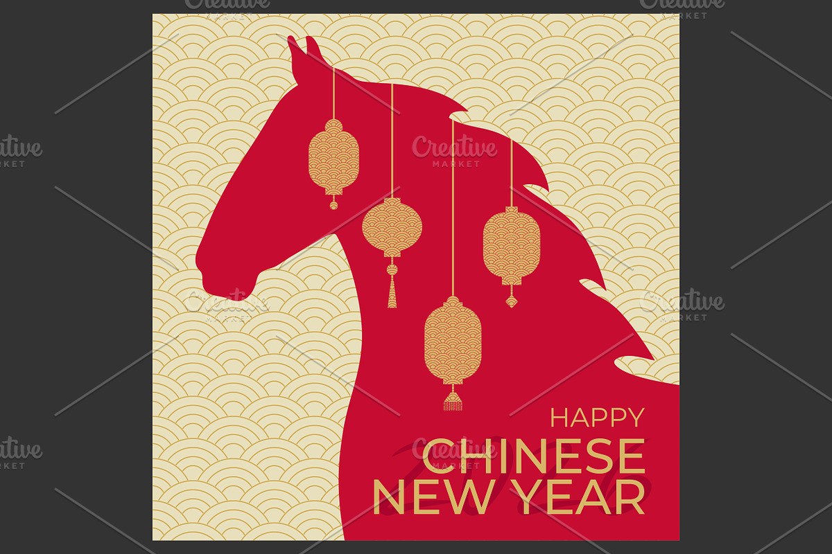 Chinese New Year Greeting Card, a Decorative Illustration by PsychocheArt (Photo 1 of 4)