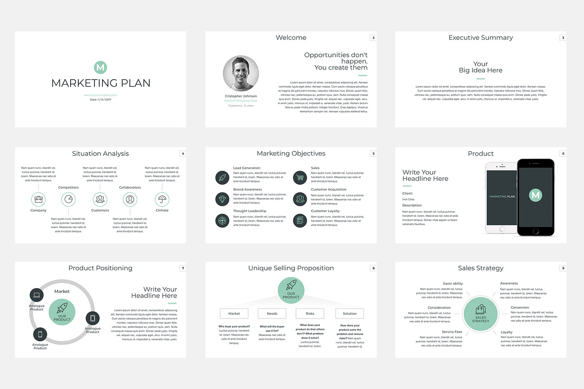 Marketing Plan Keynote Template, a Presentation Template by JetzTemplates