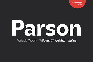 Parson Family - 14 Font, a Sans Serif Font by Genetype