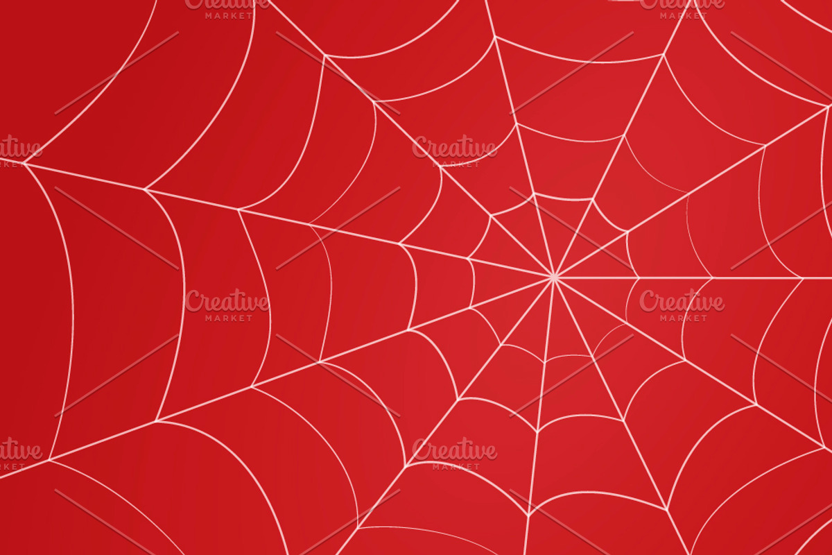 Red Spider Web Background, a Background Graphic by Black White Mouse Design