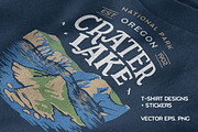 Crater Lake National Park Oregon Tee, an Illustration by Paul Lesser (Thumbnail 1 of 9)