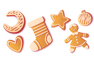 Gingerbread cookie set, an Object Illustration by art PVP - market