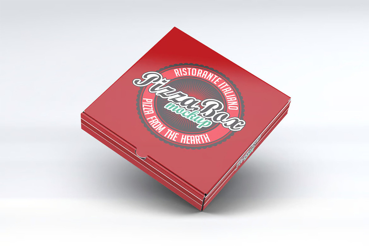 Pizza Box Mock-Up, a Packaging Mockup by DesignRushMarket (Photo 5 of 6)
