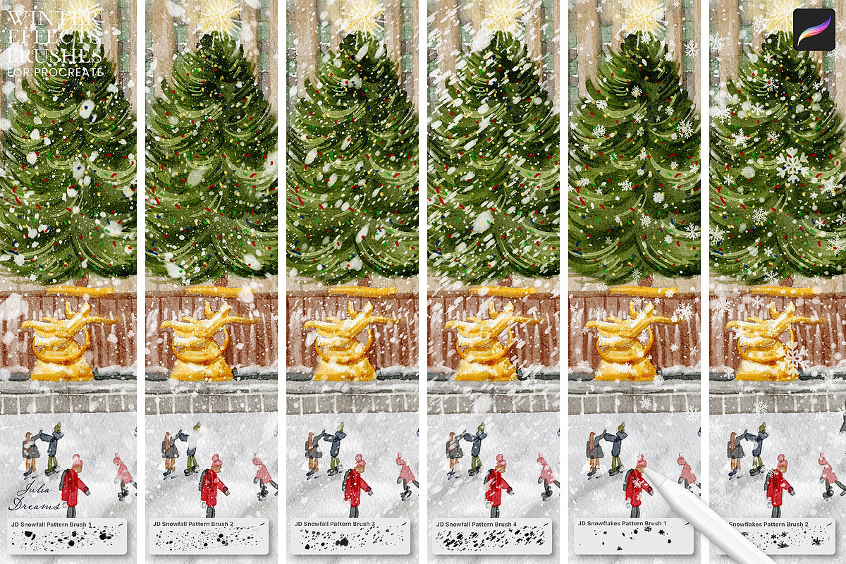 Winter Effects Brushes for Procreate, a Brush Add-On by Julia Dreams (Photo 3 of 4)