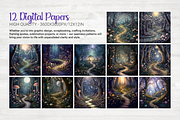 Enchanted Forest Digital Papers, a Background Graphic by Curve Design (Thumbnail 2 of 12)