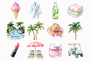 Watercolor Palm Club Clipart, an Illustration by Design Market (Thumbnail 3 of 5)
