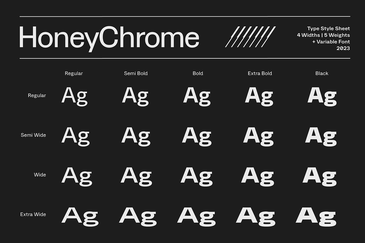 HONEYCHROME - VARIABLE TYPE SYSTEM, a Sans Serif Font by Tropical Type (Photo 4 of 14)