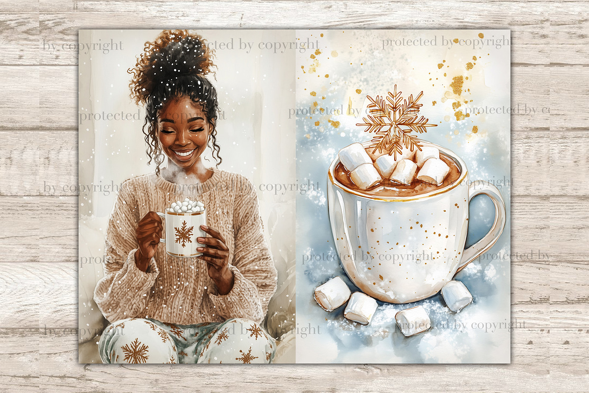 Cozy Winter Junk Journal Paper, a Person Illustration by GlamArtZhanna (Photo 8 of 10)