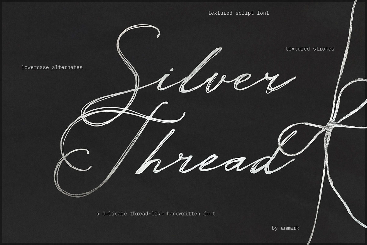 Silver Thread Textured Script Font, a Script Font by AnMark (Photo 1 of 10)