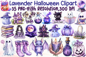 Lavender Halloween Clipart, an Illustration by Sublimation Artist