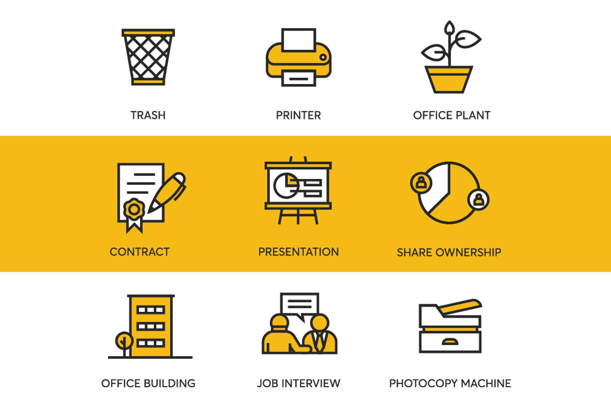 48 Office Icons, an Outline Icon by kucingklawu (Photo 5 of 7)
