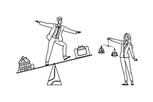 sustainability business balance, a Person Illustration by pikepicture