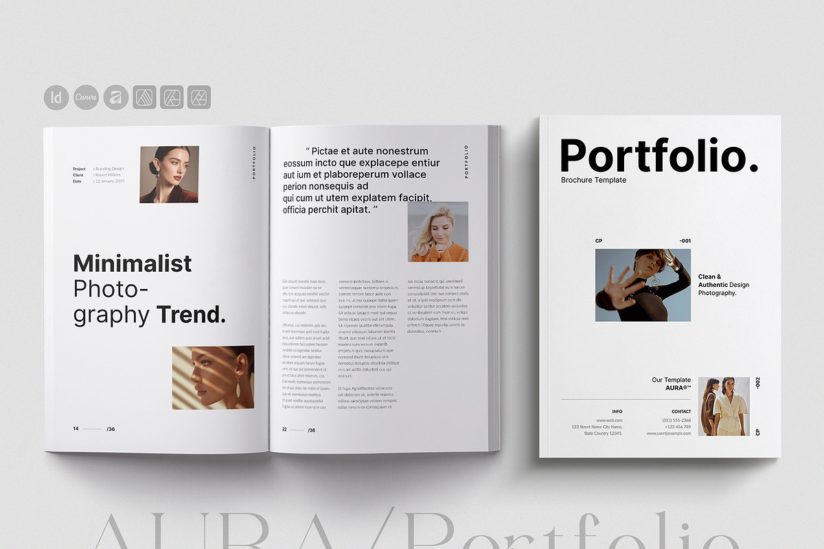 AURA Brochure Portfolio Template, a Brochure Template by TemplateFolio-Shop (Photo 1 of 18)