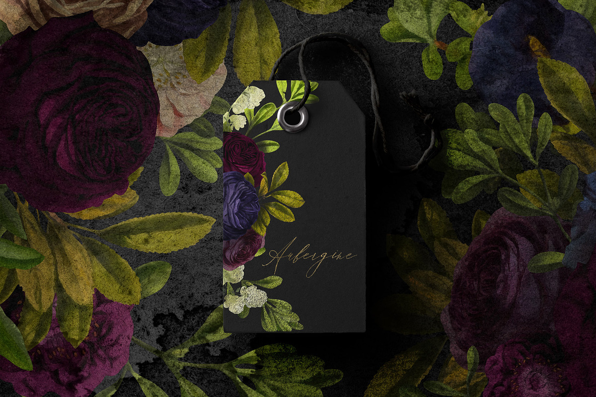Aubergine Floral Clip Art, an Illustration by Eclectic Anthology (Photo 5 of 9)