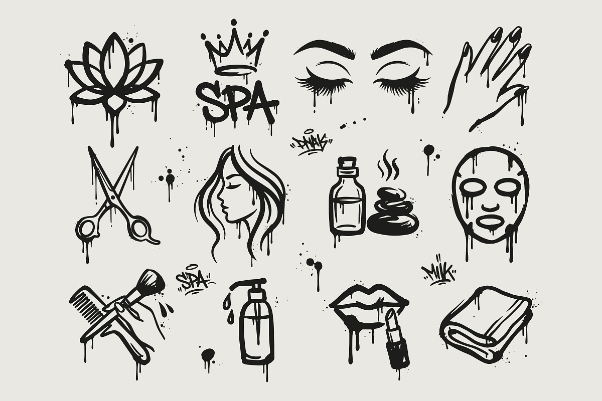 Graffiti Beauty Spa Salon Logo Icons, a Solid Icon by zahidhossainalif (Photo 5 of 5)