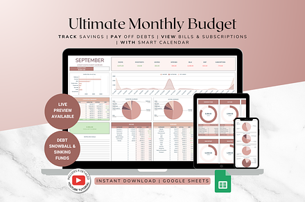 Ultimate Monthly Budget - Neutral, a Templates & Theme by The Creative Plans co