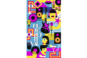 Abstract geometric music festival, an Illustration by winwin.art