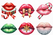Christmas Lips Clipart Sublimation, an Illustration by Craft Nest (Thumbnail 1 of 6)