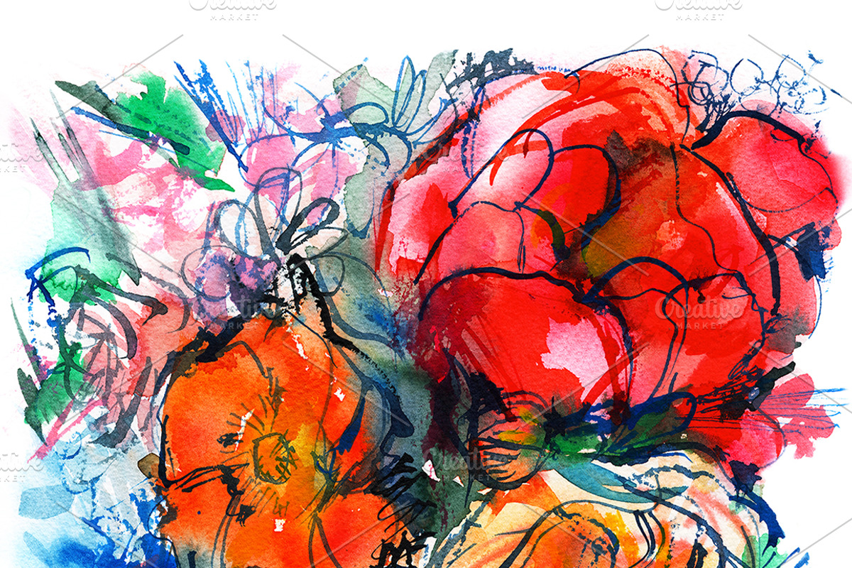 bundle: 12 flowers in a square, a Texture Illustration by coconut_forest (Photo 10 of 13)