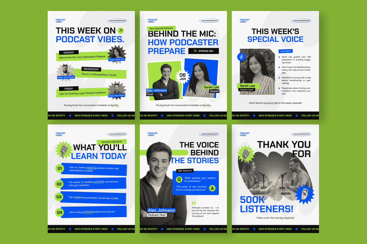 Creative Podcast Social Carousel preview 5