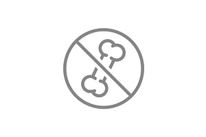 Forbidden sign with human bone line, an Object Illustration by GraphiShop