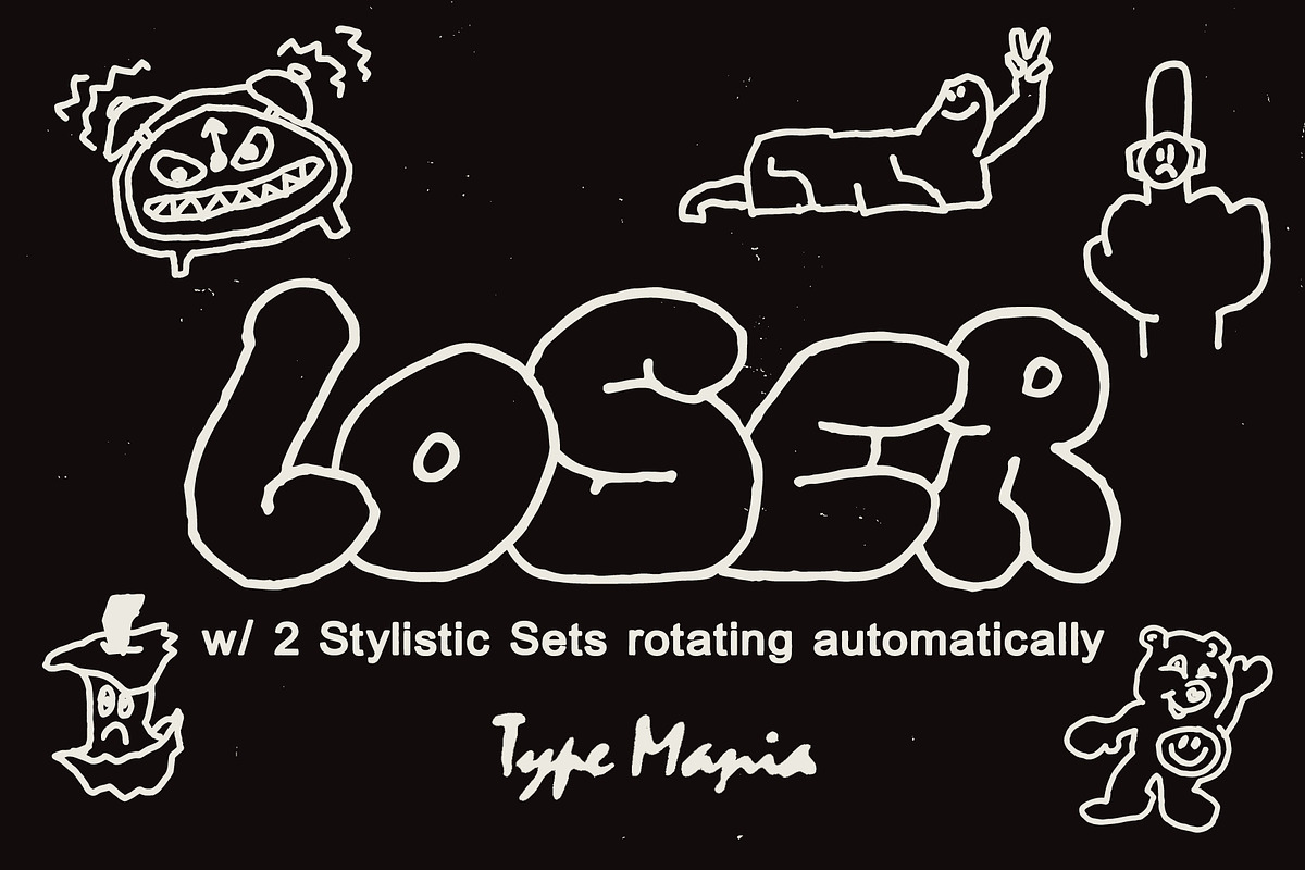 Loser TM – Comfy Bubble Script, a Handwritten Font by Type Mania (Photo 1 of 11)