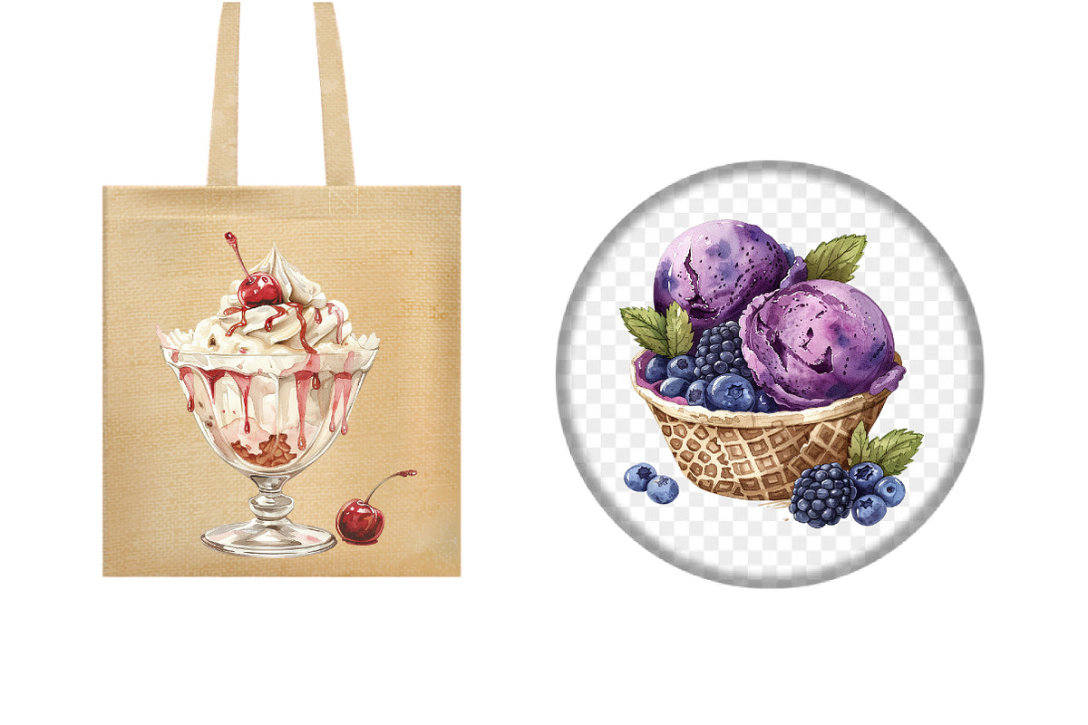 Retro Summer Ice Cream Clipart, an Illustration by Design Market (Photo 4 of 4)