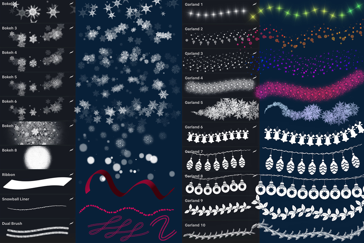 112 Winter Chill Procreate Brushes, a Brush Add-On by OlgaRom (Photo 7 of 12)