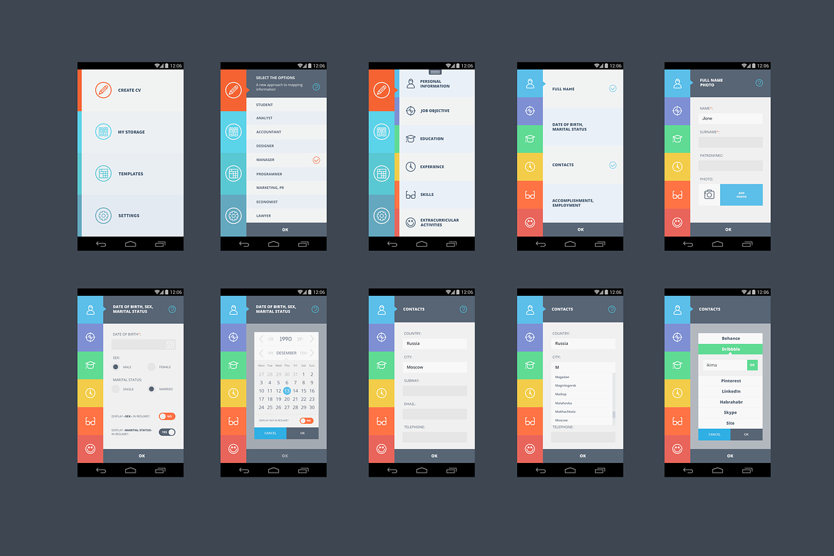 Amazing Android App UI. 10 pages, an Android Mockup by ikima (Photo 4 of 4)