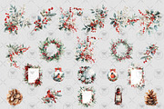 Winter Christmas  Watercolor Clipart, an Illustration by BigCakeBee (Thumbnail 3 of 4)