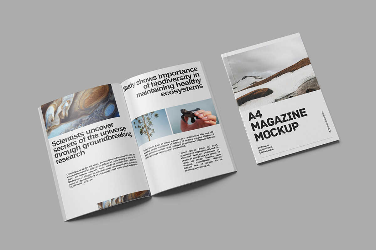 A4 Magazine Mockup, a Books & Magazine Mockup by Squashy Creative Studio (Photo 2 of 5)