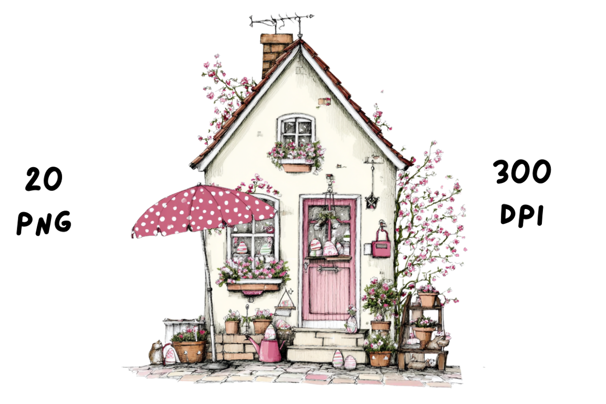 Whimsical Floral Spring House, a Seasonal Illustration by GiraffeCreative (Photo 17 of 20)