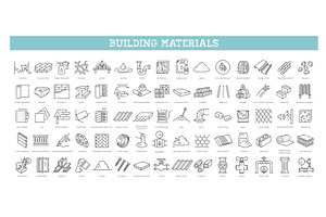 Building materials icons, an Illustration by Tettygreen