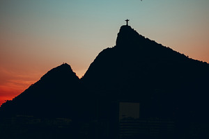 Christ statue sunset silhouette, a Wallpaper Photo by SkyNext