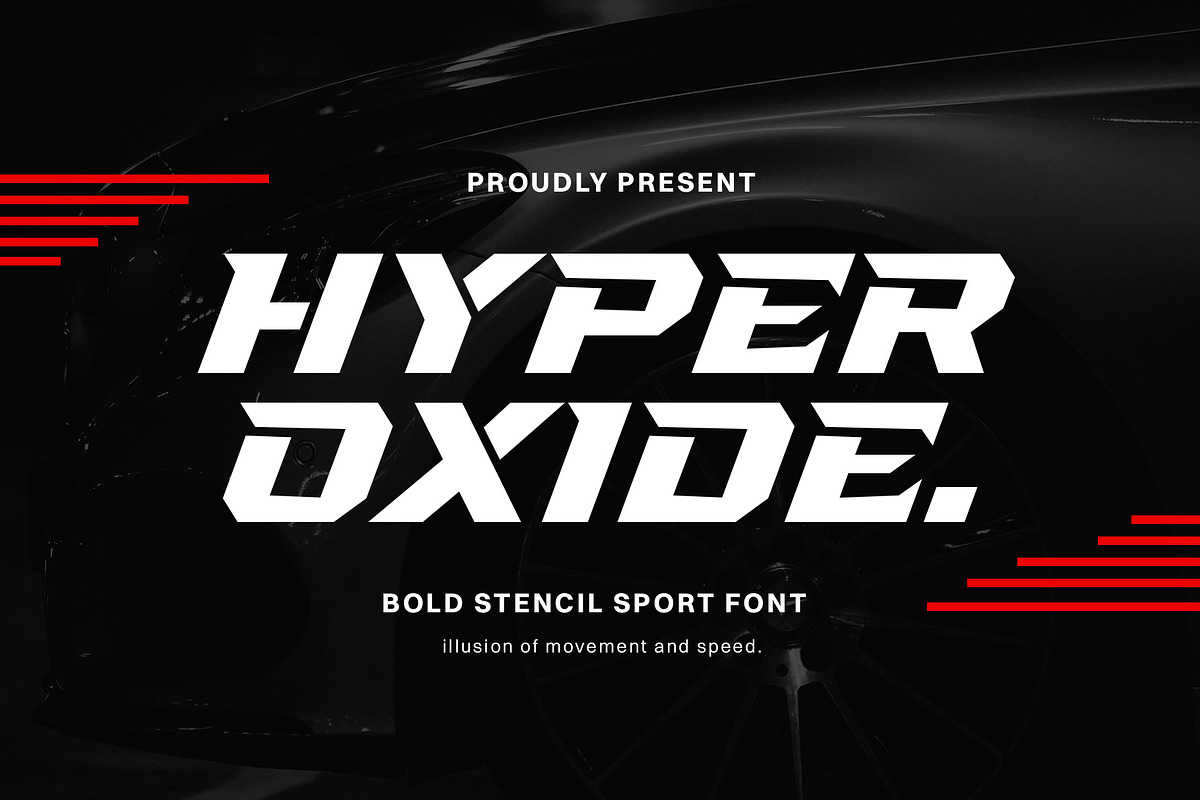 Hyper Oxide - Display Sport Font, a Sans Serif Font by Afkari Studio (Photo 1 of 7)