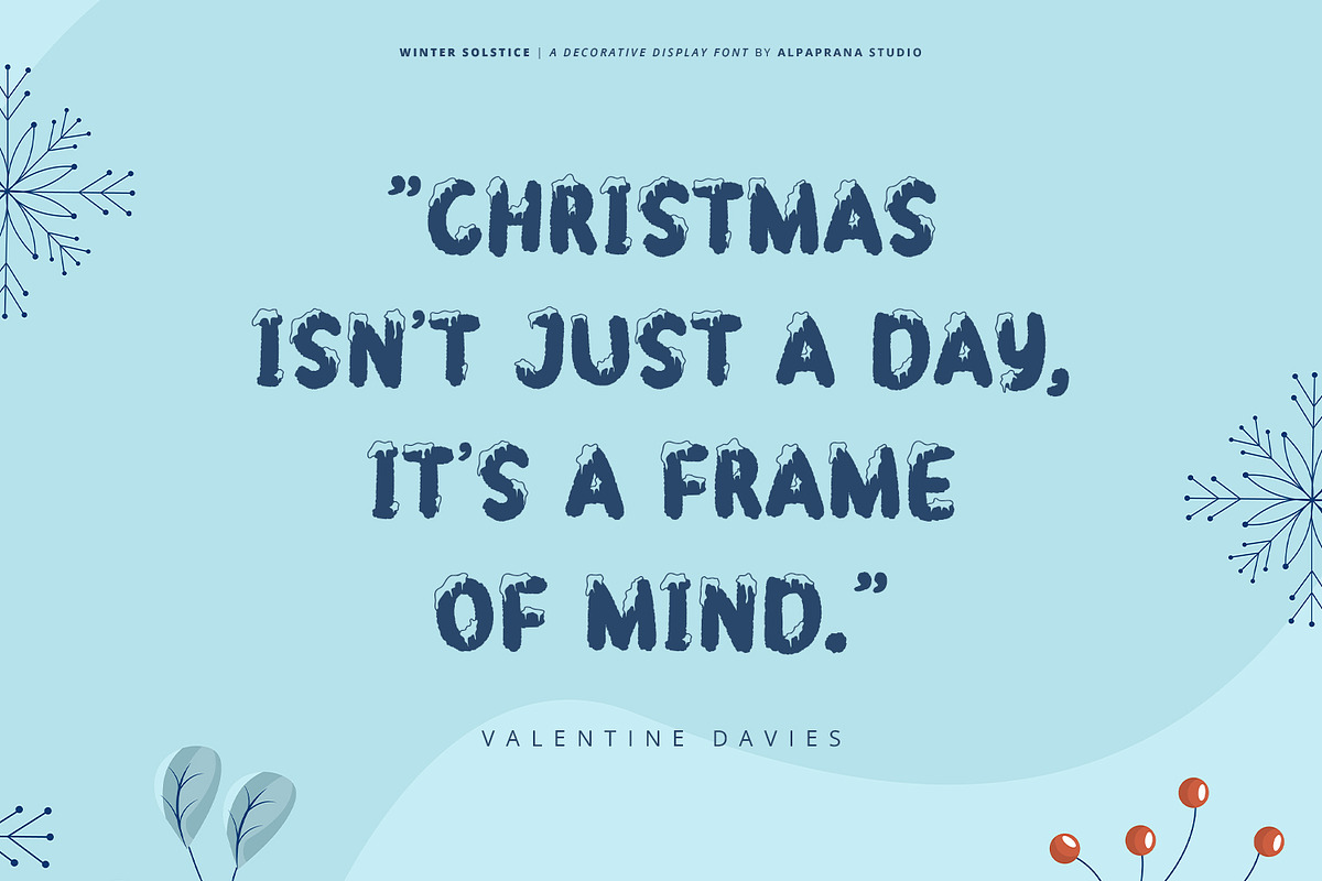 Winter Solstice - Display Font, a Script Font by Alpaprana (Photo 7 of 10)