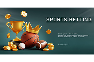 3d sports betting web banner, a Sport Illustration by Marozhkastudio
