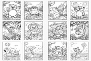 Animal-Themed Summer Coloring Pages, a Seasonal Illustration by Lamia Emad (Thumbnail 2 of 4)