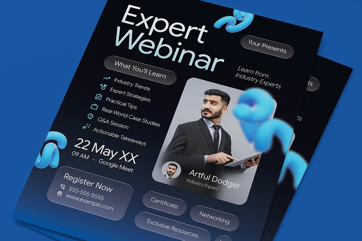 Expert Webinar Flyer, a Flyer Template by graphicook (Photo 2 of 3)