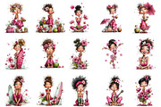 Whimsical Hawaiian Beach Girl Clipar, an Illustration by OK Design (Thumbnail 3 of 3)