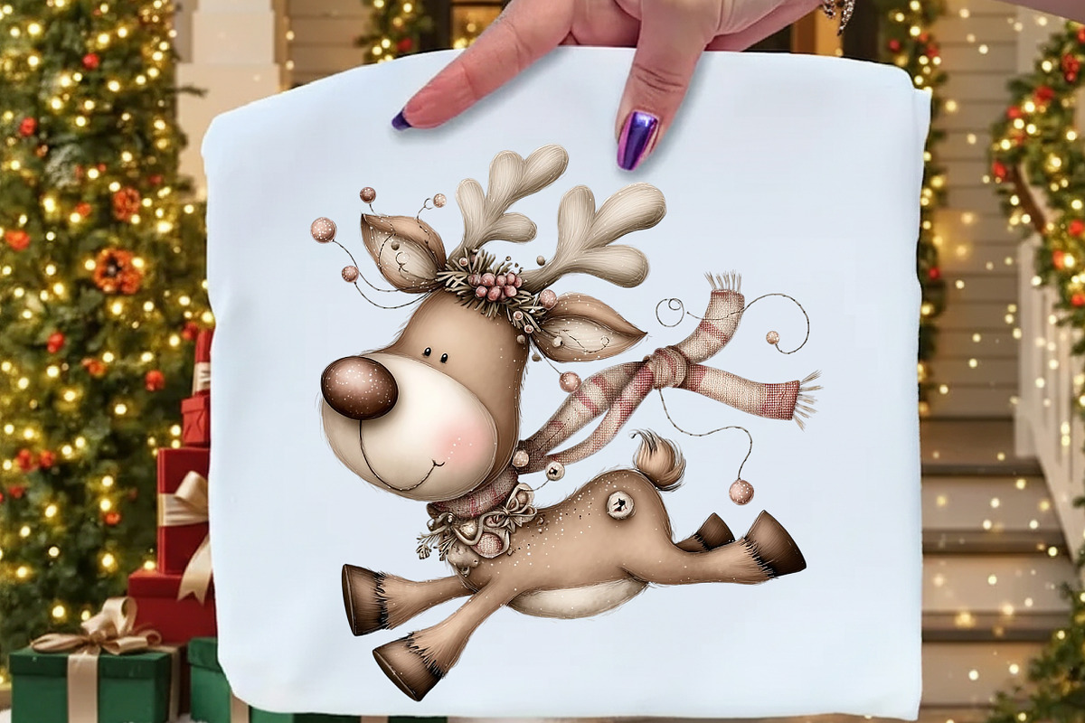 Quirky Christmas Reindeer Clipart, an Illustration by Craft Nest (Photo 11 of 11)
