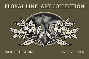 Floral Line Art Collection